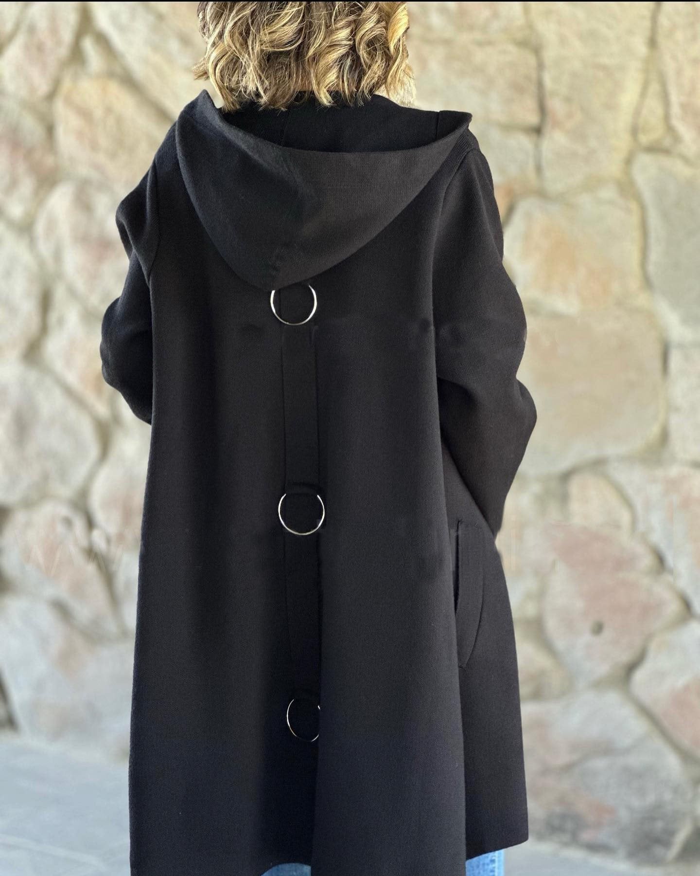 Hooded Pockets Knit Jacket - allsose