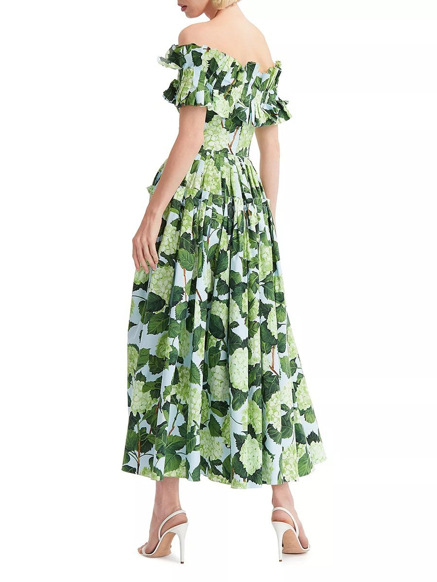 Hydrangea Print Dress - allsose