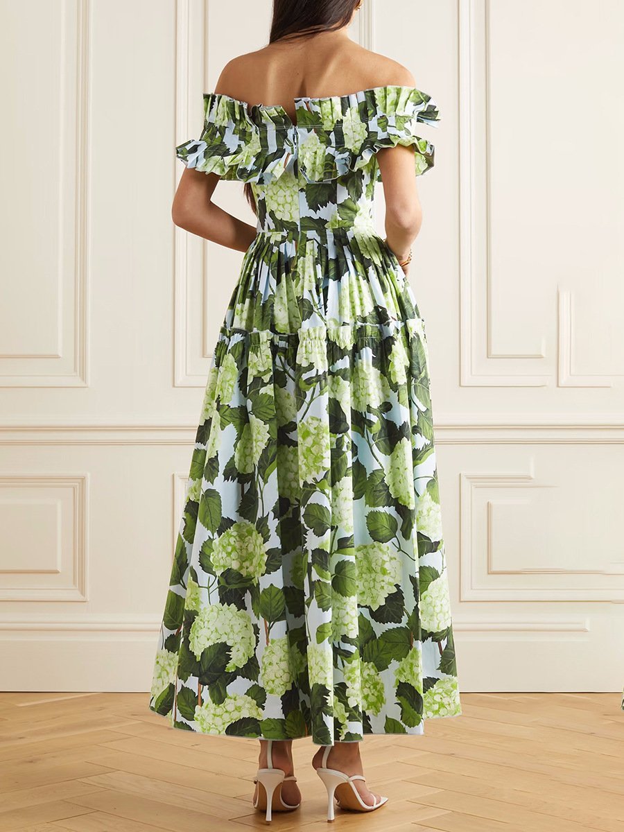 Hydrangea Print Dress - allsose