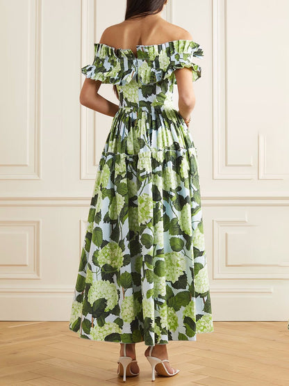 Hydrangea Print Dress - allsose