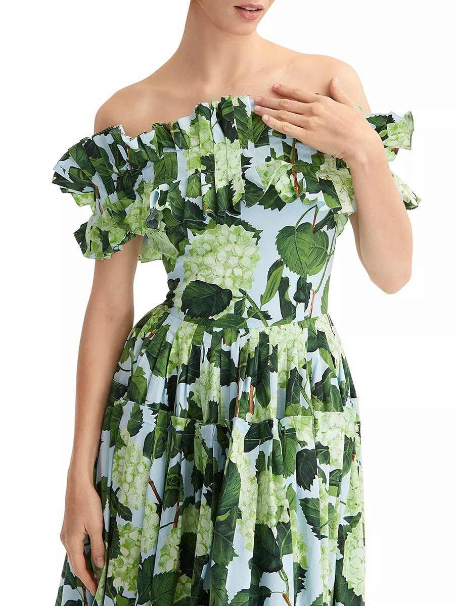 Hydrangea Print Dress - allsose