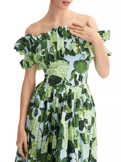 Hydrangea Print Dress - allsose