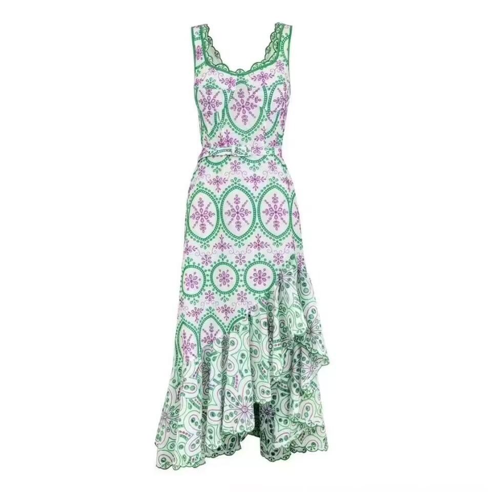 Irene Lilac Green Fruition Long Dress - allsose