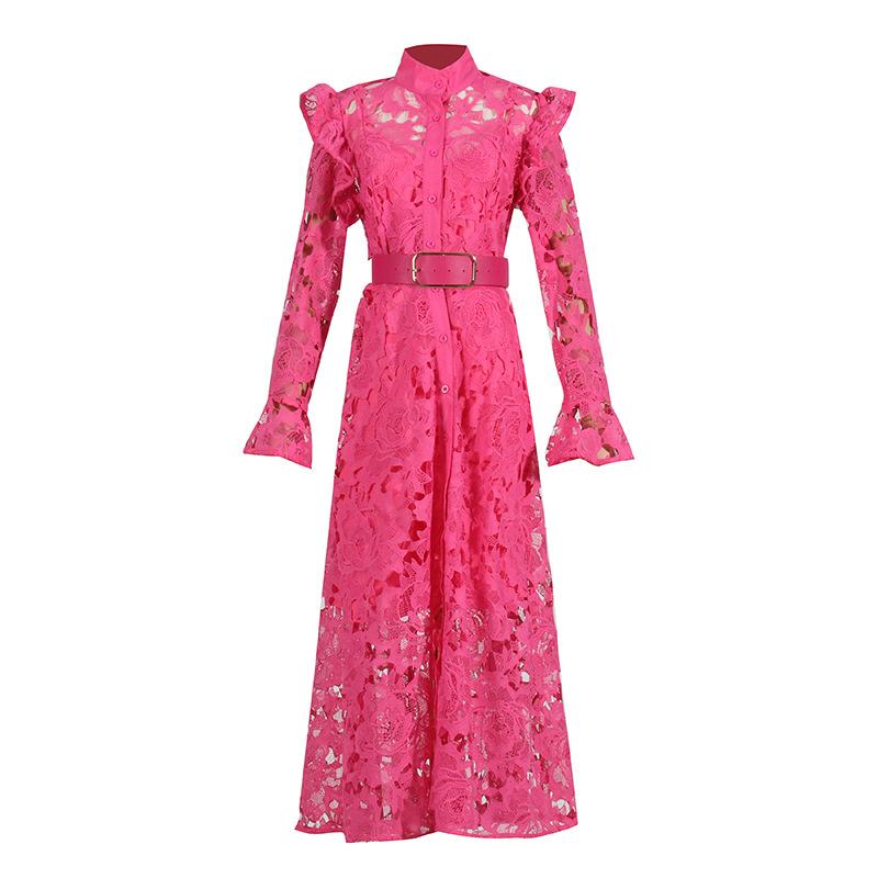 Lace Butterfly Sleeve Midi Dress - allsose