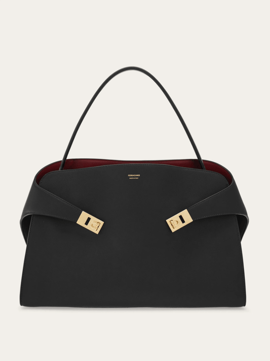 Large Soft Bicolor Shoulder Bag - allsose