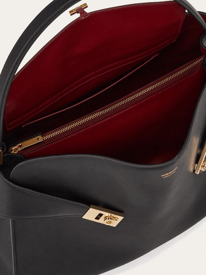 Large Soft Bicolor Shoulder Bag - allsose