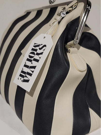 Leather Kisslock Frame Bag - allsose