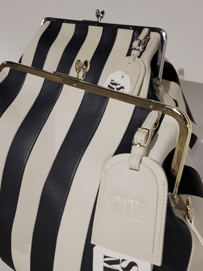 Leather Kisslock Frame Bag - allsose