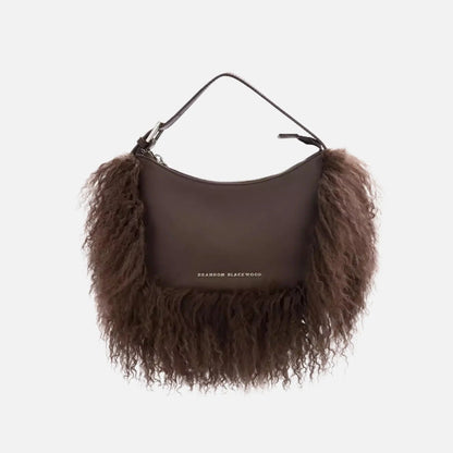 Leather Wool Trim Cortni Bag. - allsose