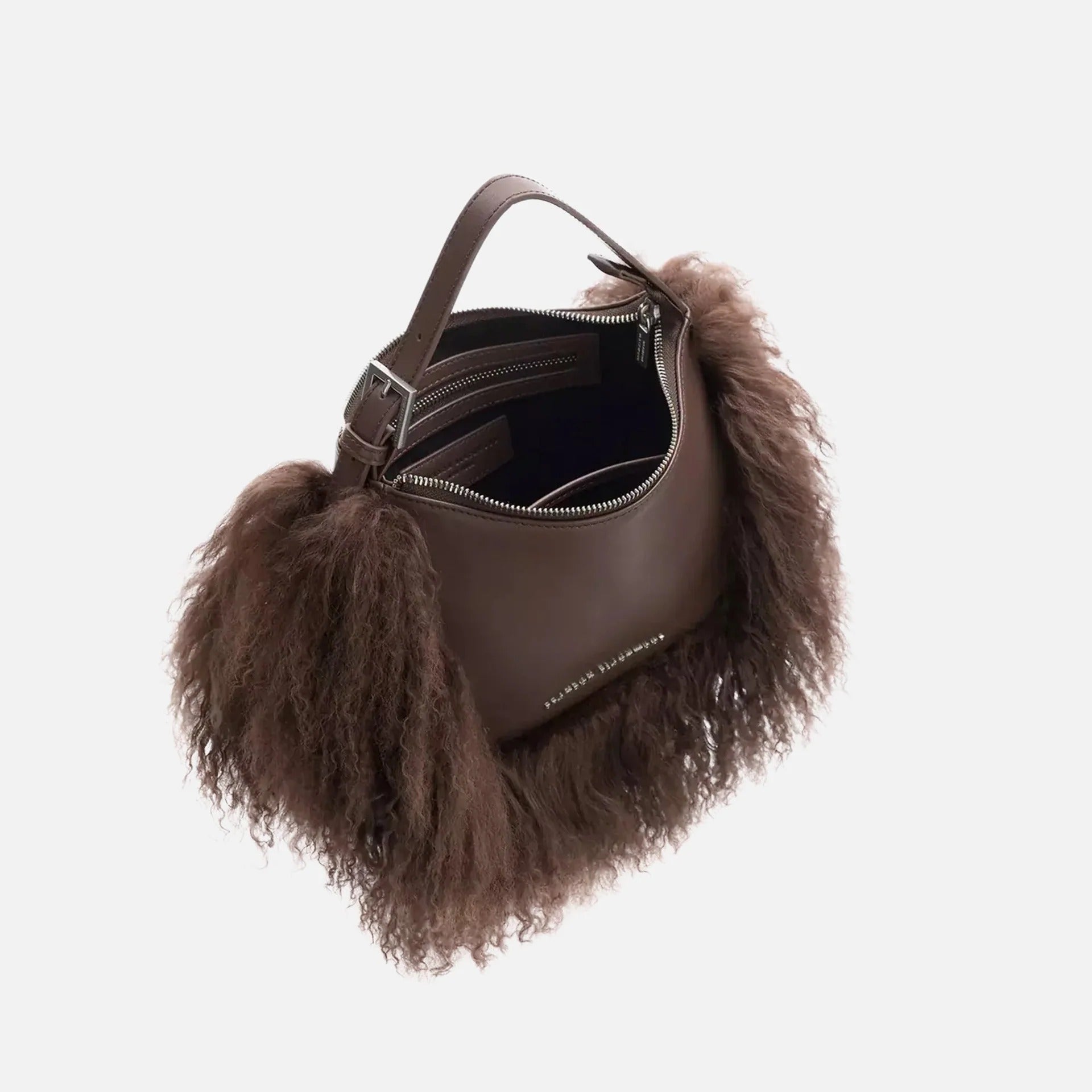 Leather Wool Trim Cortni Bag. - allsose