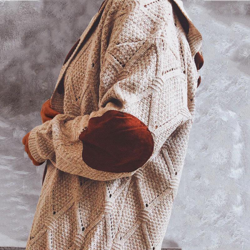 Long Sleeve Braid Sweater Coat - allsose