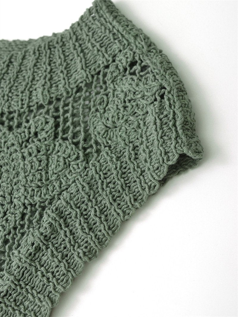 Loose Sleeveless Crocheted Top - allsose