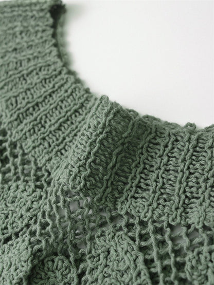 Loose Sleeveless Crocheted Top - allsose