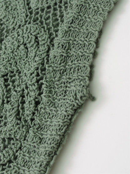 Loose Sleeveless Crocheted Top - allsose