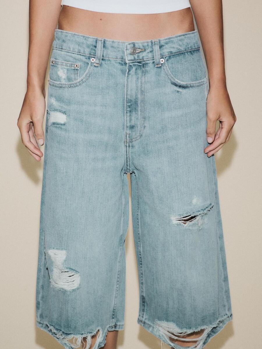Low - rise Short Denim Pants - allsose