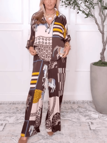 Luxury Equestrian Print Co - Ord Set - allsose