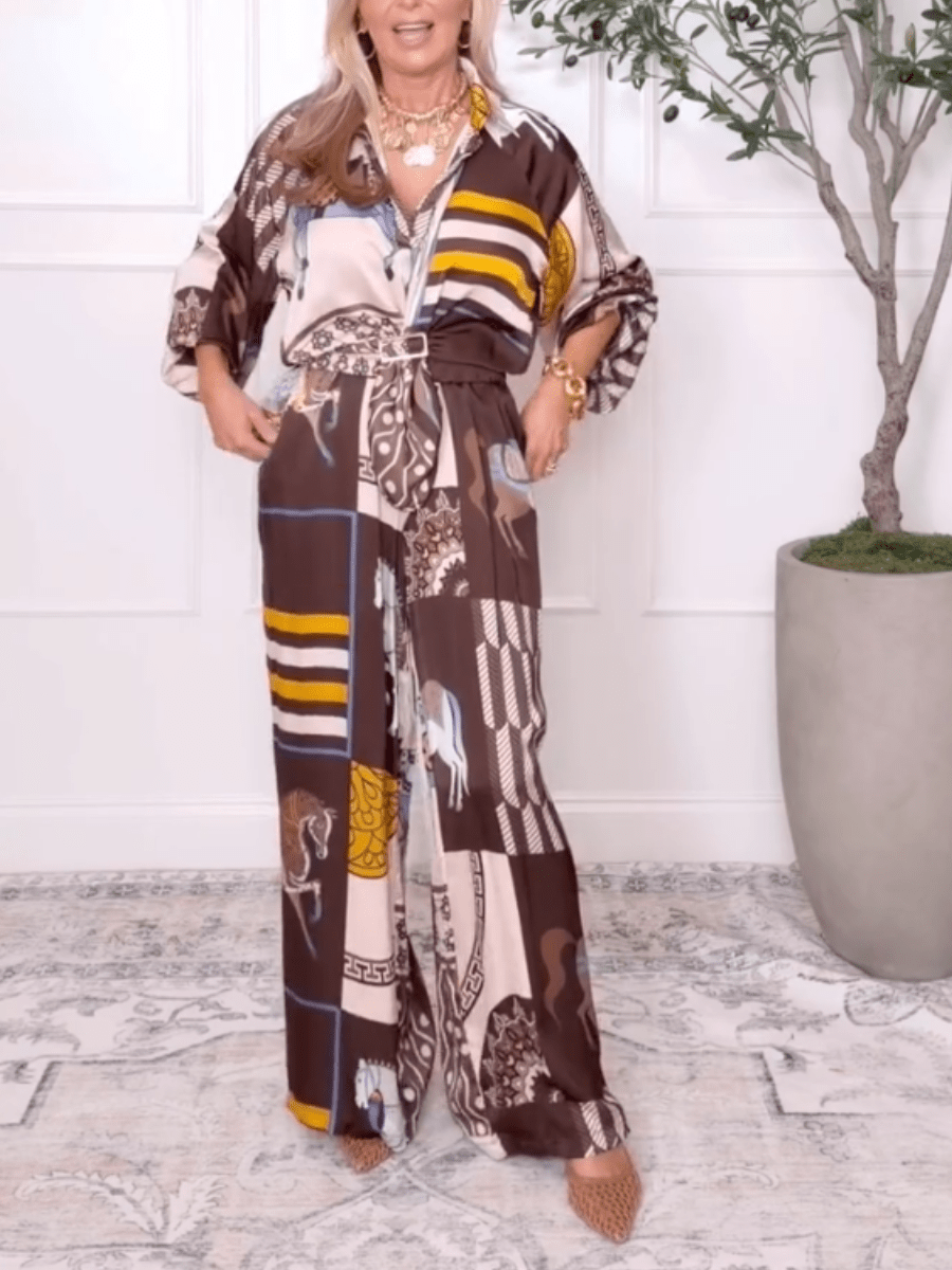Luxury Equestrian Print Co - Ord Set - allsose