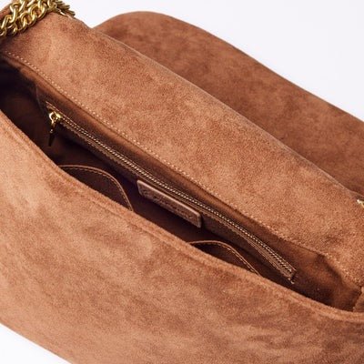 MEDIUM SUEDE FLAP BAG - allsose