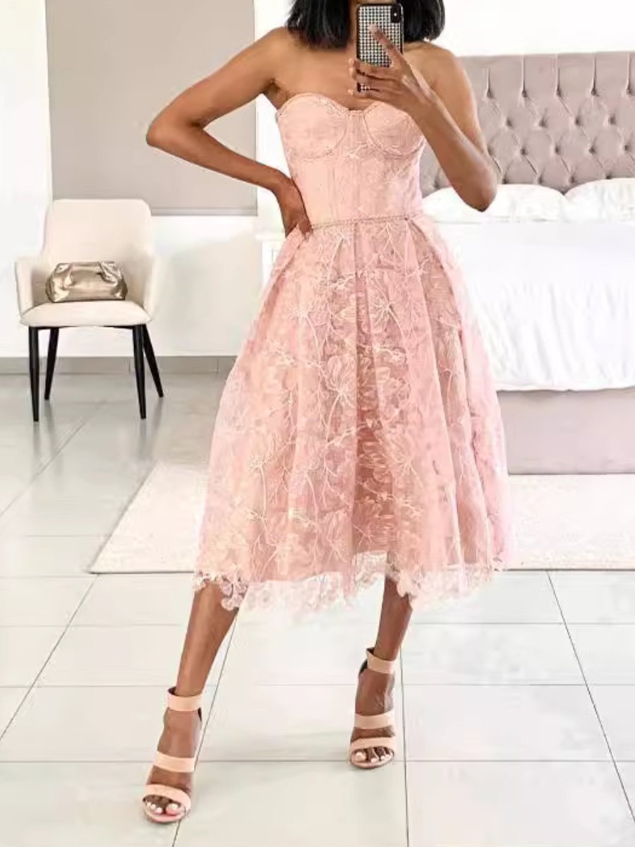 Mindful Lace Midi Dress - allsose