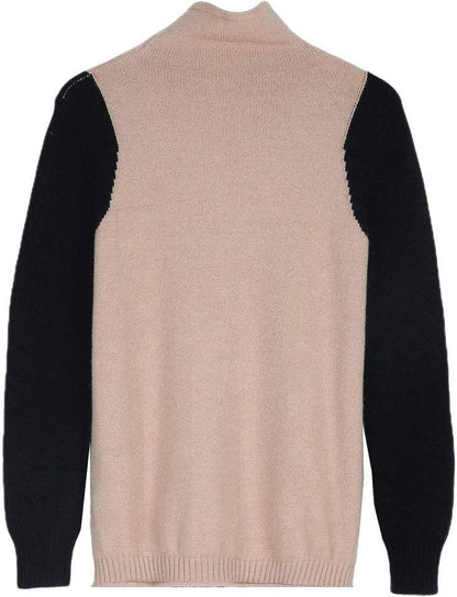 Mod Color Block Turtleneck Sweater - allsose