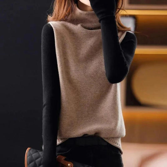 Mod Color Block Turtleneck Sweater - allsose