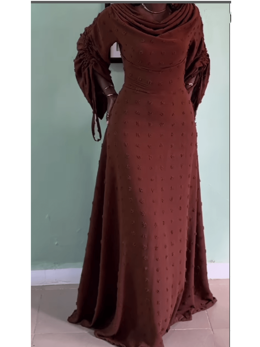 Multicolor Drawstring Evening Dress - allsose