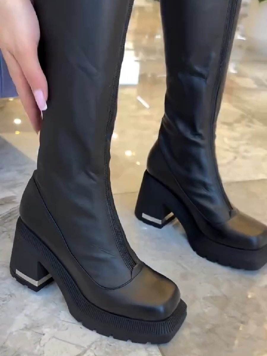 Natural Leather Winter Fleece Lined Fashion Boots - allsose