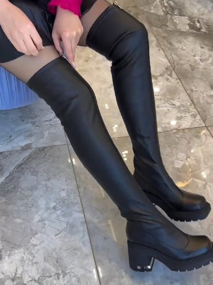 Natural Leather Winter Fleece Lined Fashion Boots - allsose