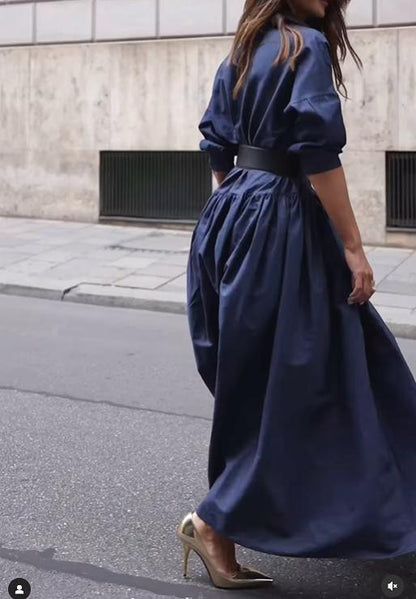 Navy Loose Dress - allsose