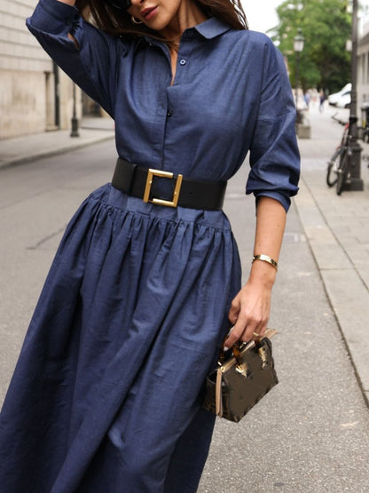Navy Loose Dress - allsose