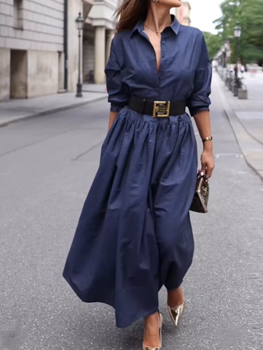 Navy Loose Dress - allsose