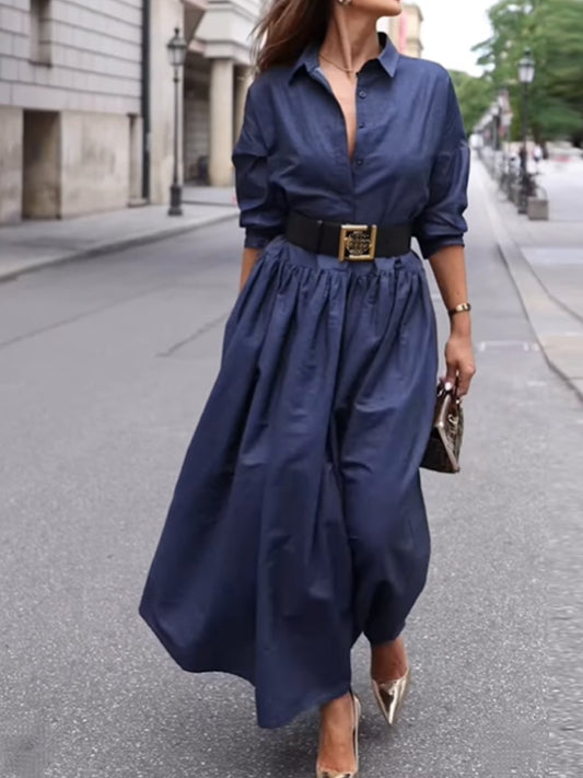 Navy Loose Dress - allsose