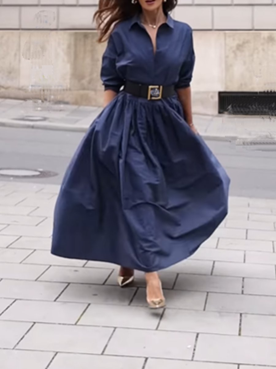 Navy Loose Dress - allsose