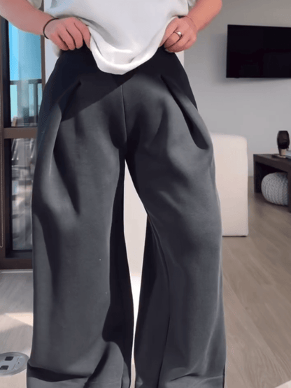 Ombre Black High - Waist Pleated Wide - Leg Pants - allsose