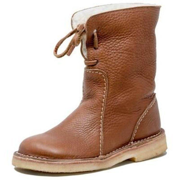 Orthopedic Waterproof Leather Snow Boots - allsose