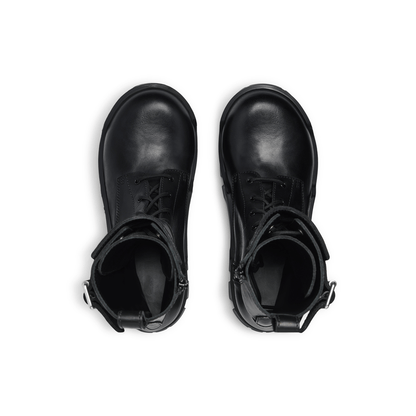 Oversized Platform Buckle Boots - allsose