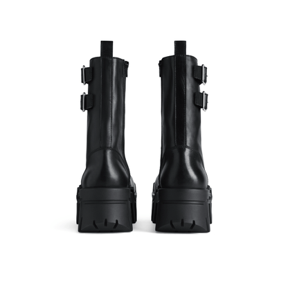 Oversized Platform Buckle Boots - allsose