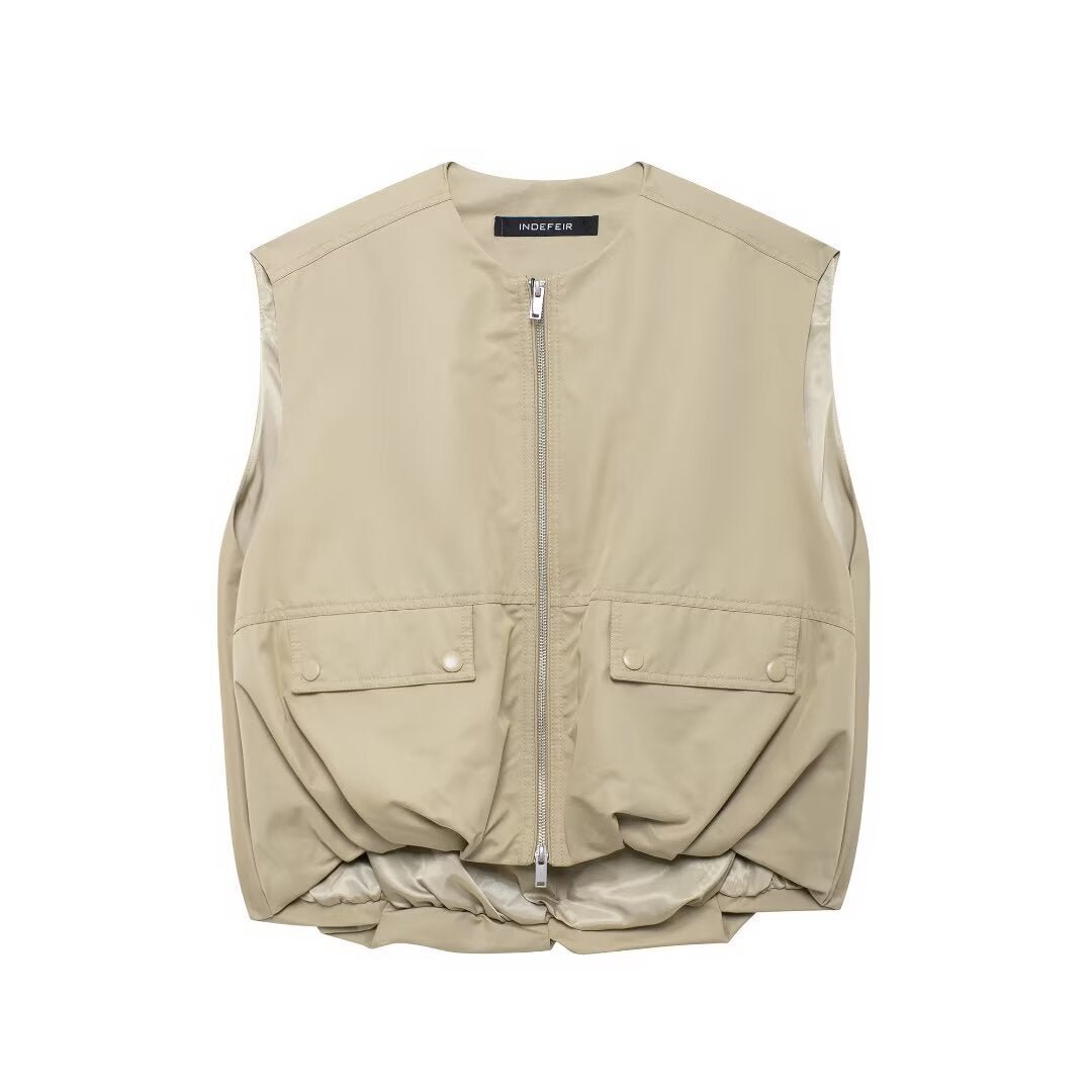 Oversized Puffy Vest - allsose
