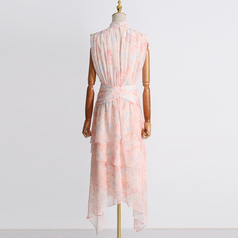 Pink Sleeveless Dress - allsose
