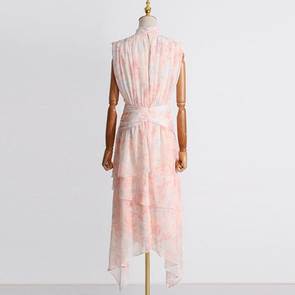 Pink Sleeveless Dress - allsose