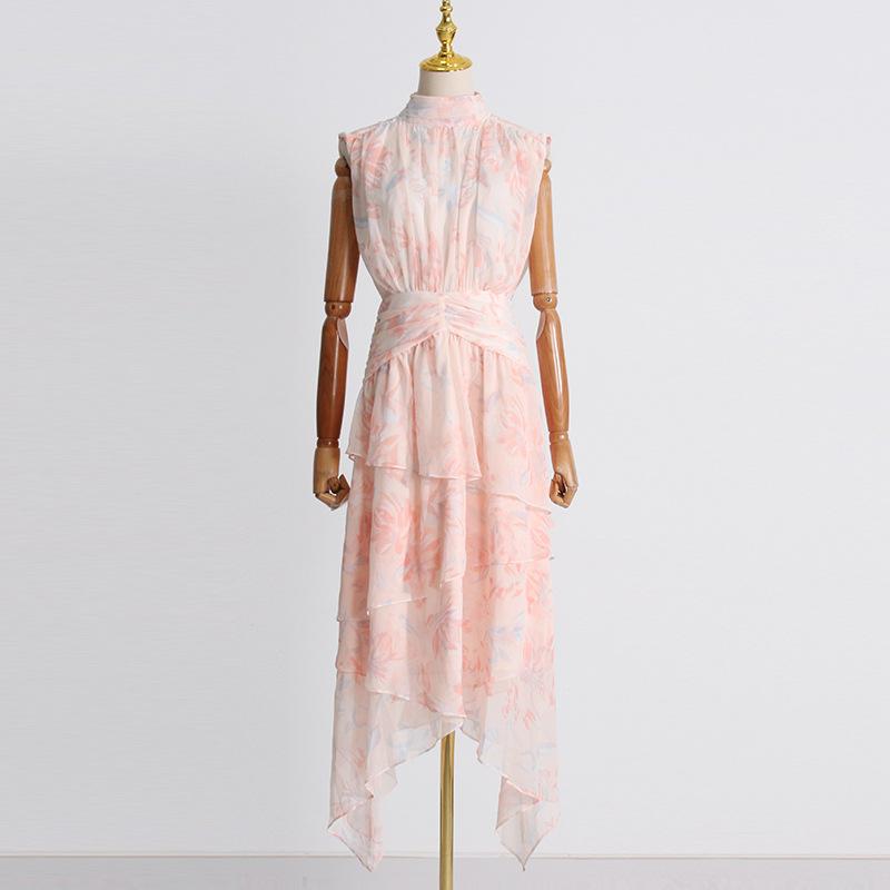 Pink Sleeveless Dress - allsose