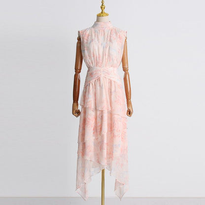 Pink Sleeveless Dress - allsose