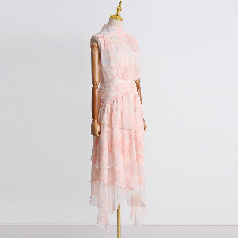 Pink Sleeveless Dress - allsose