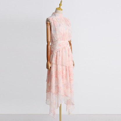 Pink Sleeveless Dress - allsose