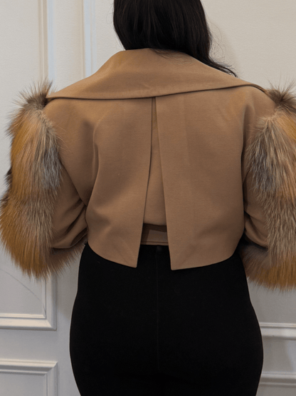 Plush Sleeves Short Coat - allsose