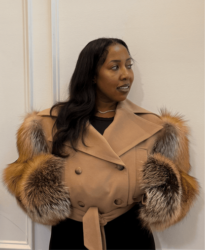 Plush Sleeves Short Coat - allsose