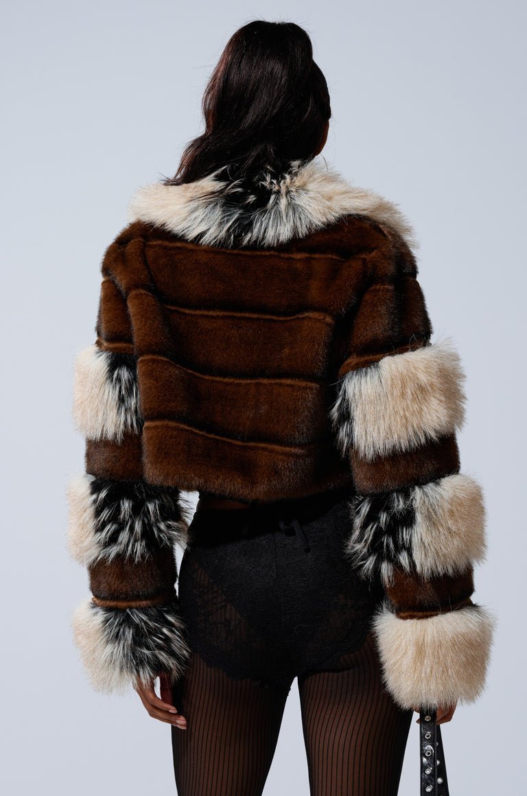 Portia Cropped Fur Jacket - allsose