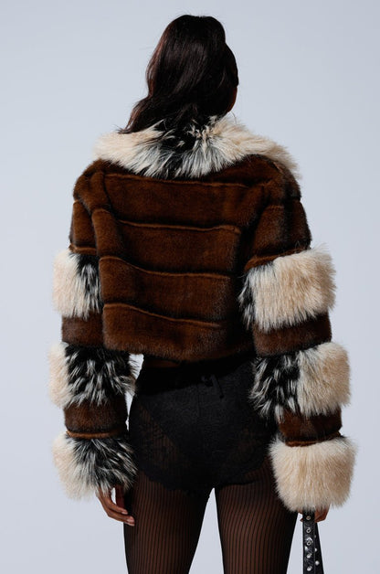 Portia Cropped Fur Jacket - allsose