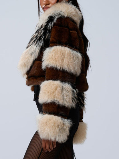 Portia Cropped Fur Jacket - allsose
