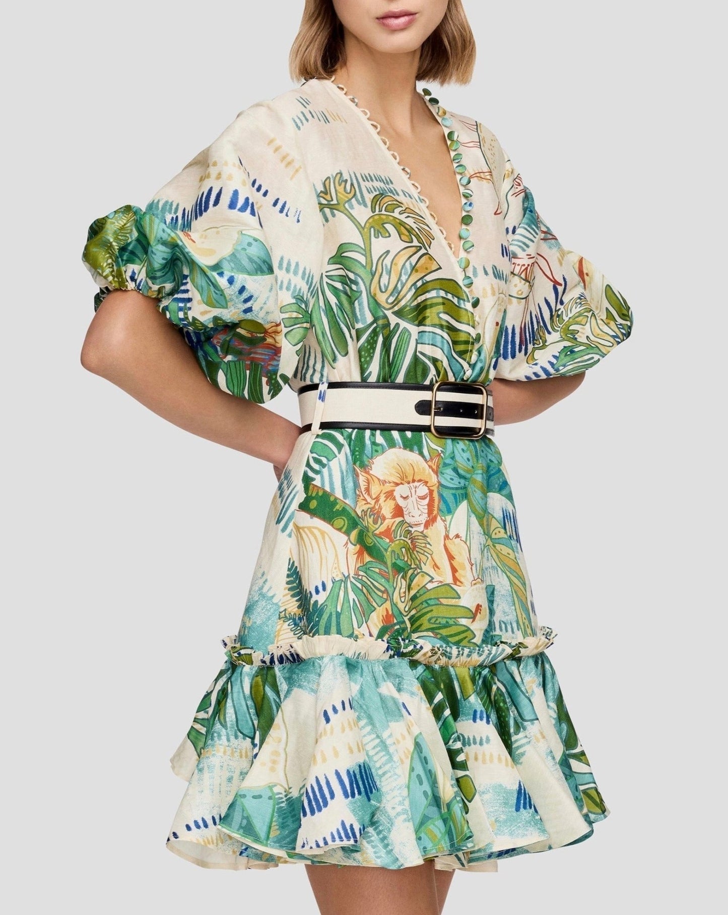 Premium Silk Linen Mini Dress - allsose